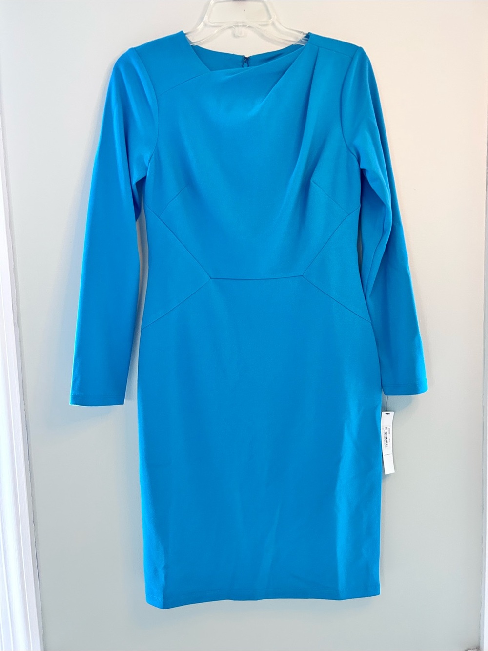 Maggy London Turquoise Long-Sleeve Sheath Dress 6
